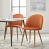 Buy Dining Chair - Upholstered in Velvet - Backrest with Pattern - Bennett Reddish orange 61146 - prices